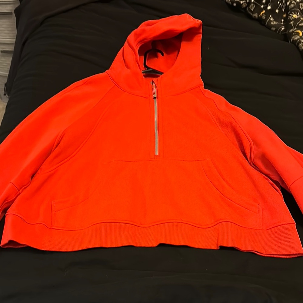 Vibrant Red Half-Zip Hoodie